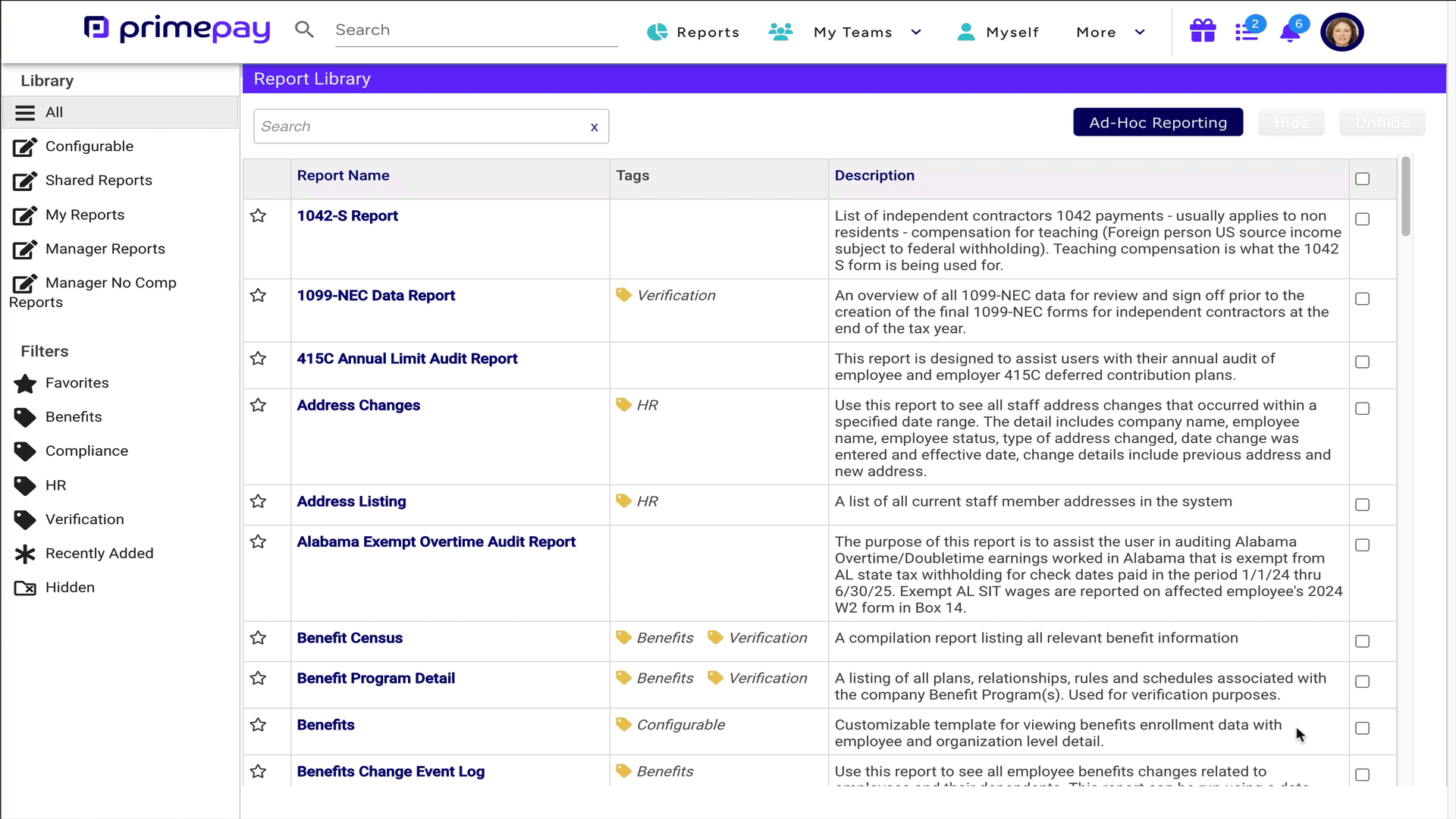 Payroll Reporting Options and Examples 1 primepay hr reporting feature