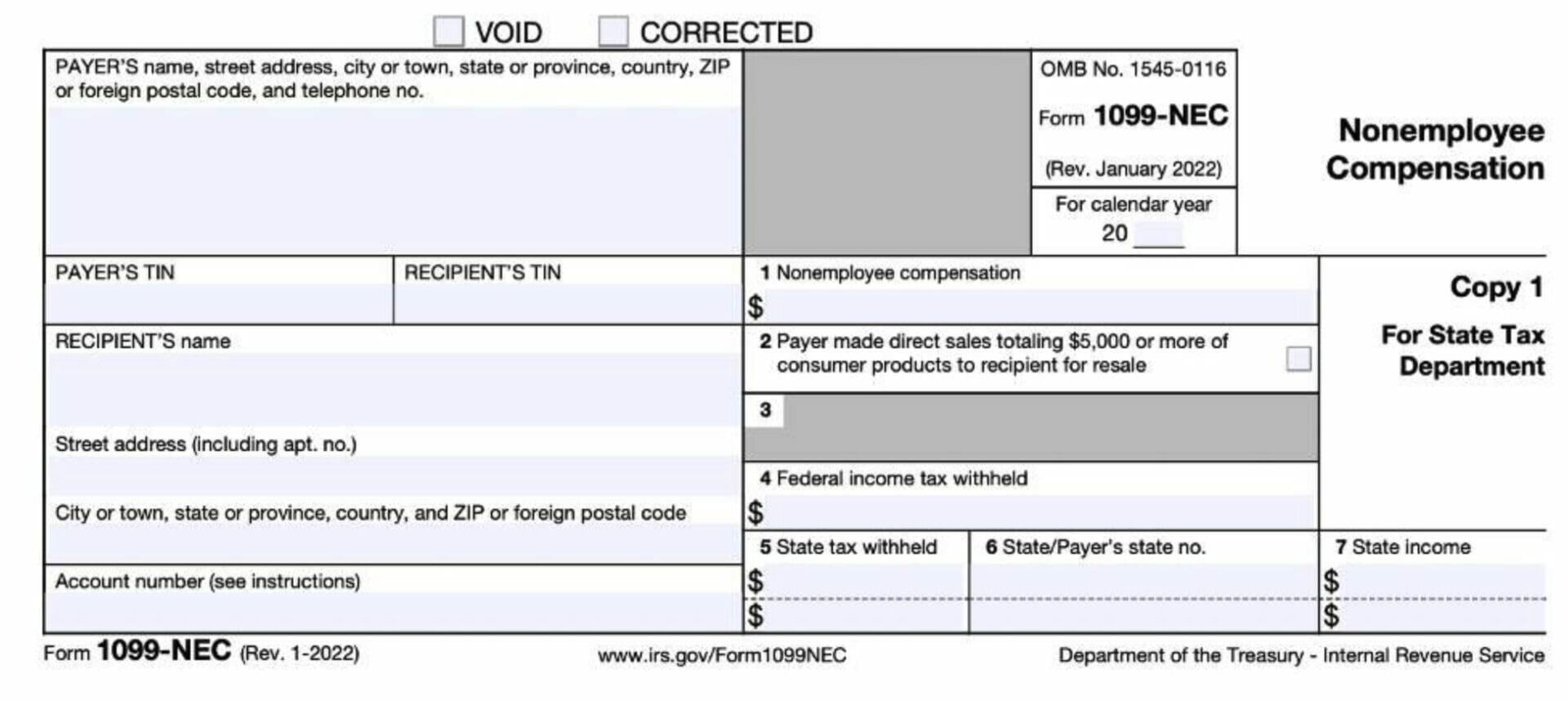 Year-End Payroll Checklist for Businesses 5 Screenshot of 1099 IRS Form